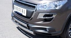 16 849 р. Защита переднего бампера (2 трубыØ75х42 мм, нержавейка) Russtal Peugeot 4008 (2012-2017)  с доставкой в г. Майкоп. Увеличить фотографию 3