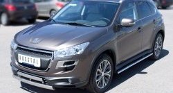 16 849 р. Защита переднего бампера (2 трубыØ75х42 мм, нержавейка) Russtal Peugeot 4008 (2012-2017)  с доставкой в г. Майкоп. Увеличить фотографию 4