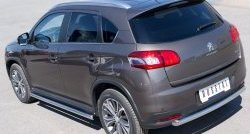 70 999 р. Защита порогов из круглой трубы диаметром 63 мм Russtal Peugeot 4008 (2012-2017) (Защита порогов с со скосами на торцах (вариант 1))  с доставкой в г. Майкоп. Увеличить фотографию 2