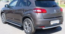 70 999 р. Защита порогов из круглой трубы диаметром 63 мм Russtal Peugeot 4008 (2012-2017) (Защита порогов с со скосами на торцах (вариант 1))  с доставкой в г. Майкоп. Увеличить фотографию 4