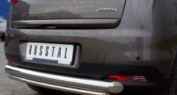 12 799 р. Защита заднего бампера (Ø76 и 42 мм, нержавейка) SLITKOFF  Peugeot 4008 (2012-2017) (с короткой нижней трубой)  с доставкой в г. Майкоп. Увеличить фотографию 2