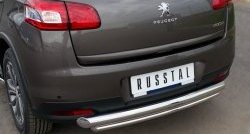 12 799 р. Защита заднего бампера (Ø76 и 42 мм, нержавейка) SLITKOFF  Peugeot 4008 (2012-2017) (с короткой нижней трубой)  с доставкой в г. Майкоп. Увеличить фотографию 3