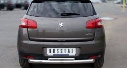 12 799 р. Защита заднего бампера (Ø76 и 42 мм, нержавейка) SLITKOFF Peugeot 4008 (2012-2017) (с короткой верхней трубой)  с доставкой в г. Майкоп. Увеличить фотографию 2