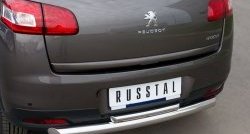 12 799 р. Защита заднего бампера (Ø76 и 42 мм, нержавейка) SLITKOFF Peugeot 4008 (2012-2017) (с короткой верхней трубой)  с доставкой в г. Майкоп. Увеличить фотографию 3