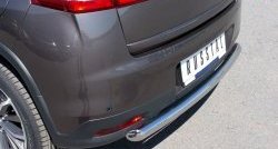 13 449 р. Одинарная защита заднего бампера из трубы диаметром 63 мм SLITKOFF Peugeot 4008 (2012-2017)  с доставкой в г. Майкоп. Увеличить фотографию 2