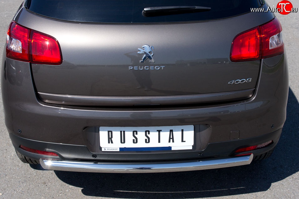 13 449 р. Одинарная защита заднего бампера из трубы диаметром 63 мм SLITKOFF Peugeot 4008 (2012-2017)  с доставкой в г. Майкоп