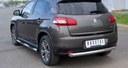 13 949 р. Одинарная защита заднего бампера из трубы диаметром 76 мм SLITKOFF Peugeot 4008 (2012-2017)  с доставкой в г. Майкоп. Увеличить фотографию 2