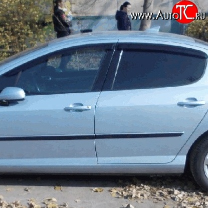 1 394 р. Дефлекторы окон (ветровики) 4 шт. (седан) Novline Peugeot 407 седан (2004-2010)  с доставкой в г. Майкоп