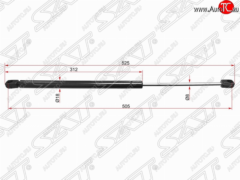 459 р. Газовый упор крышки багажника SAT Peugeot 407 универсал (2004-2011)  с доставкой в г. Майкоп