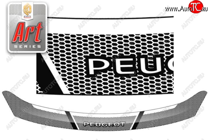2 159 р. Дефлектор капота CA-Plastiс  Peugeot 408 (2010-2017)  дорестайлинг (Серия Art белая)  с доставкой в г. Майкоп