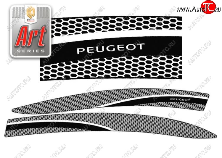 2 199 р. Дефлектора окон CA-Plastic  Peugeot 408 (2010-2017)  дорестайлинг (Серия Art графит, Без хром.молдинга)  с доставкой в г. Майкоп