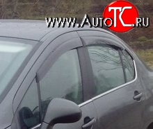 999 р. Комплект дефлекторов окон (ветровиков) 4 шт. (седан) Russtal Peugeot 408  дорестайлинг (2010-2017)  с доставкой в г. Майкоп