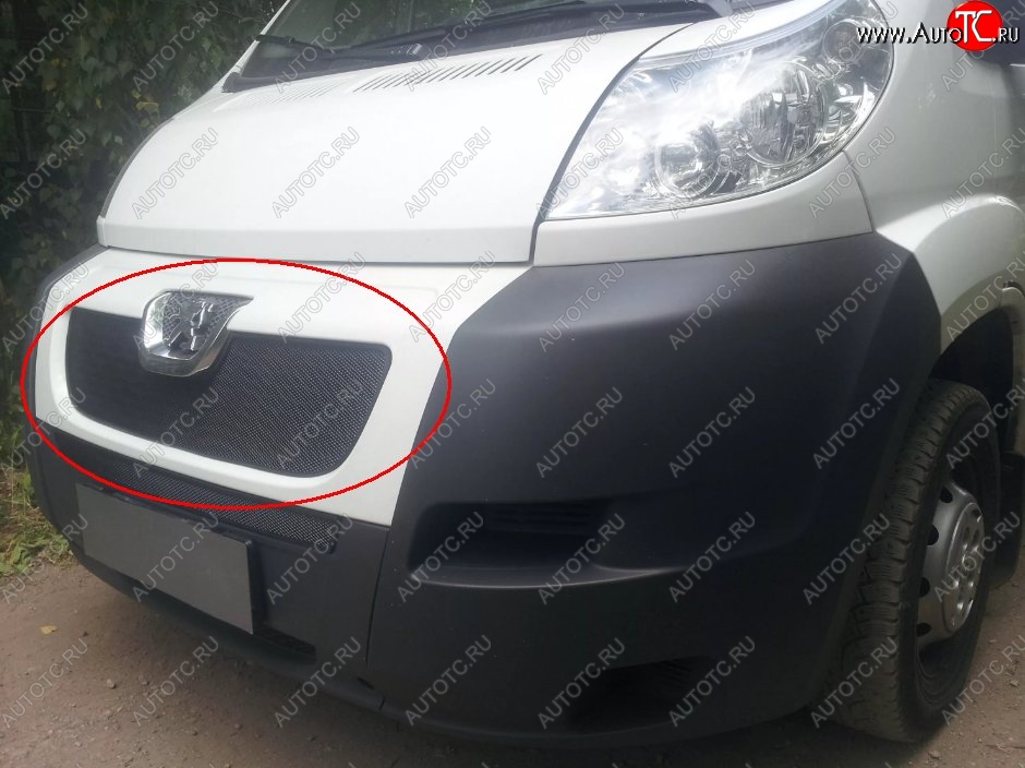 1 699 р. Сетка в решетку радиатора Russtal Peugeot Boxer 250 (2006-2014) (черная)  с доставкой в г. Майкоп