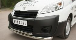 20 999 р. Защита переднего бампера (2 трубыØ63 и 42 мм, нержавейка) SLITKOFF  Peugeot Expert  G9 (2007-2017) минивэн дорестайлинг, цельнометаллический фургон дорестайлинг, минивэн рестайлинг, цельнометаллический фургон рестайлинг  с доставкой в г. Майкоп. Увеличить фотографию 2