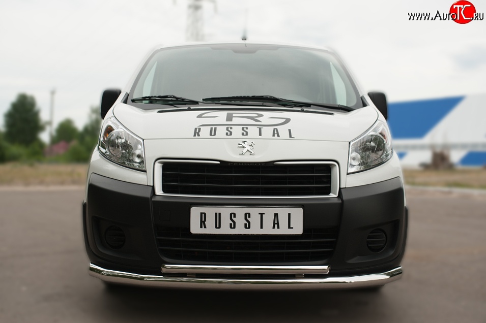 20 999 р. Защита переднего бампера (2 трубыØ63 и 42 мм, нержавейка) SLITKOFF  Peugeot Expert  G9 (2007-2017) минивэн дорестайлинг, цельнометаллический фургон дорестайлинг, минивэн рестайлинг, цельнометаллический фургон рестайлинг  с доставкой в г. Майкоп