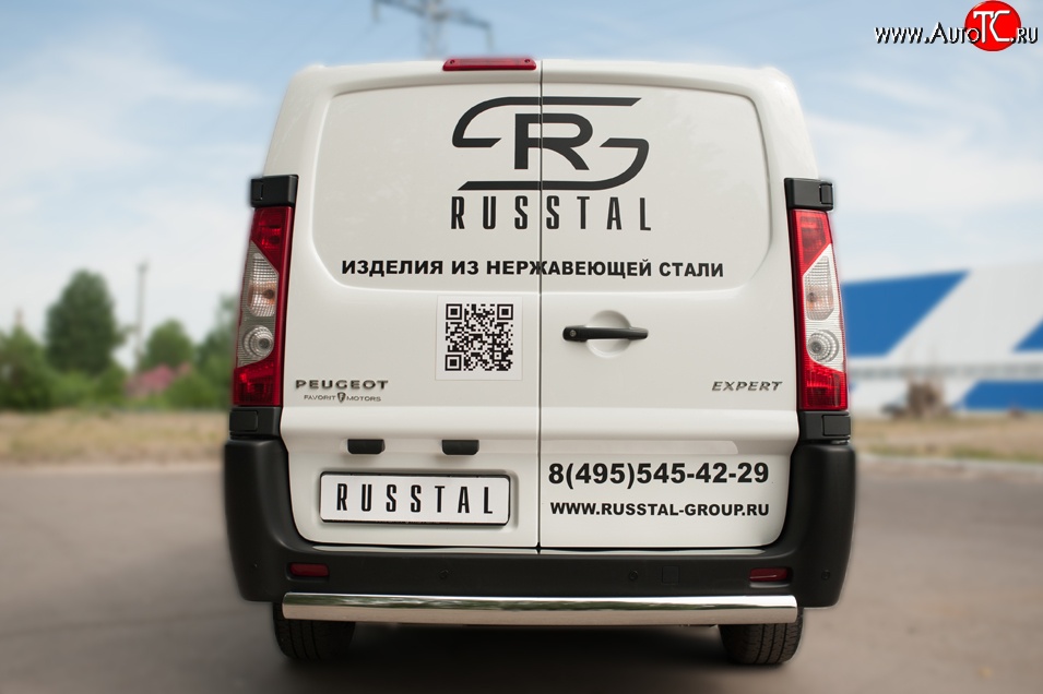 13 999 р. Защита заднего бампера (Ø75x42 мм, нержавейка) Russtal Peugeot Expert G9 минивэн дорестайлинг (2007-2013)  с доставкой в г. Майкоп