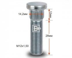 Забивная шпилька 28 мм ступицы Вектор M12 1.5 28 Saturn Vue (2002-2007) 