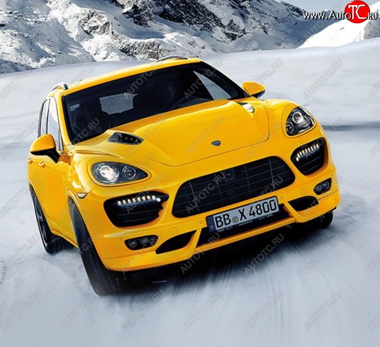2 749 р. Реснички на фары TECHART Porsche Cayenne 958 (2010-2014) (Неокрашенные)  с доставкой в г. Майкоп