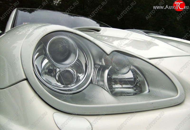 2 749 р. Реснички на фары TECHART Porsche Cayenne 955 (2002-2006) (Неокрашенные)  с доставкой в г. Майкоп