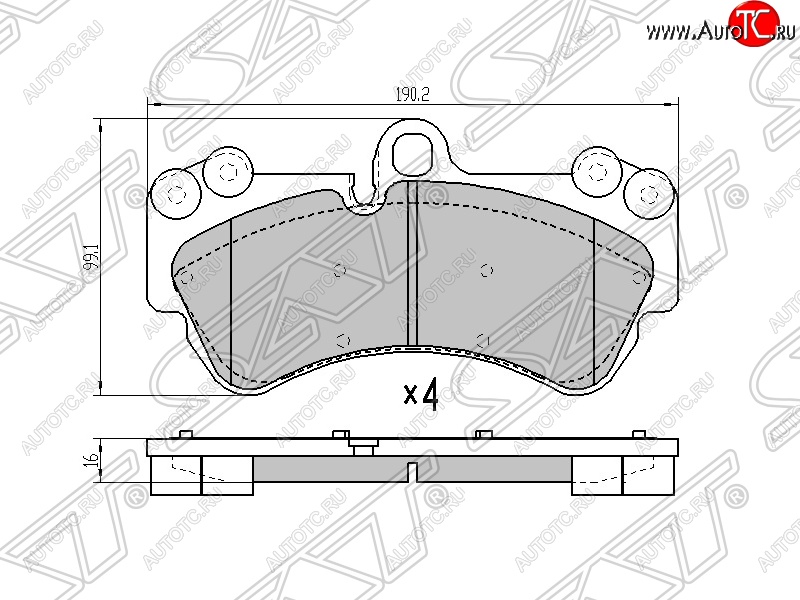 2 199 р. Колодки тормозные SAT (передние) Volkswagen Touareg GP рестайлинг (2006-2010)  с доставкой в г. Майкоп