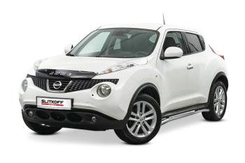 Защита порогов d42 с гибами Slitkoff Nissan Juke  1 YF15 (2010-2014) дорестайлинг (нержавейка полированная)