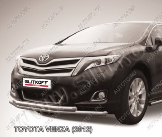 15 799 р. Двойная защита переднего бампера d57 мм Slitkoff Toyota Venza GV10 рестайлинг (2012-2016) (нержавейка полированная)  с доставкой в г. Майкоп