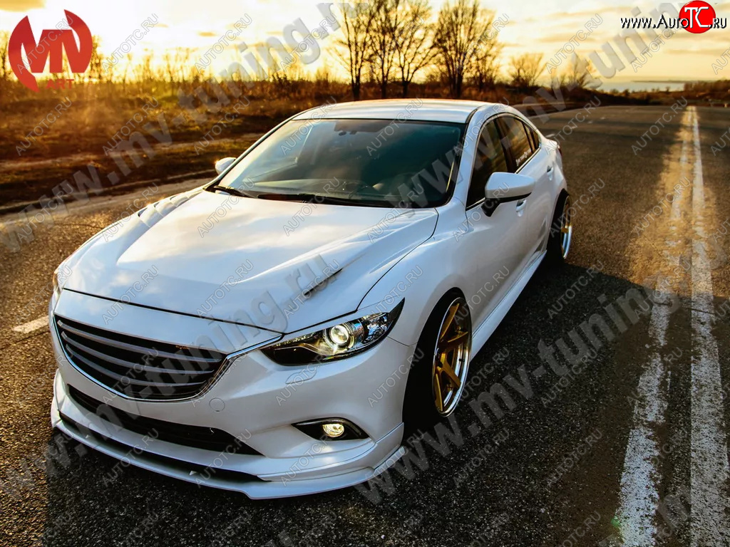 47 899 р. Капот пластиковый (с прорезаными жабрами) SkyActivSport MV-Tuning Mazda 6 GJ 2-ой рестайлинг универсал (2018-2025) (Неокрашенный)  с доставкой в г. Майкоп