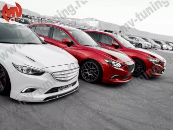 47 899 р. Капот пластиковый (с прорезаными жабрами) SkyActivSport MV-Tuning Mazda 6 GJ 2-ой рестайлинг универсал (2018-2025) (Неокрашенный)  с доставкой в г. Майкоп. Увеличить фотографию 2
