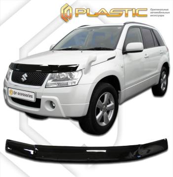 1 999 р. Дефлектор капота CA-Plastiс  Suzuki Grand Vitara  JT 3 двери (2005-2012) дорестайлинг, 1-ый рестайлинг (серия Classic черный)  с доставкой в г. Майкоп. Увеличить фотографию 3