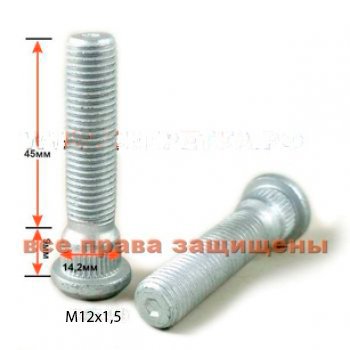 Забивная Шпилька 45.0 мм ступицы колеса Вектор (Дакромет) M12x1.5 x 45.0 Saturn Vue (2002-2007) 