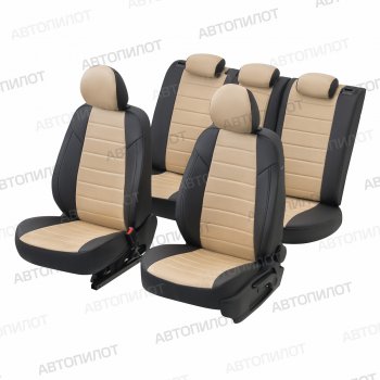8 249 р. Чехлы сидений (экокожа/алькантара, 40/60) Автопилот Audi Q3 8U рестайлинг (2014-2018) (черный/бежевый)  с доставкой в г. Майкоп. Увеличить фотографию 6