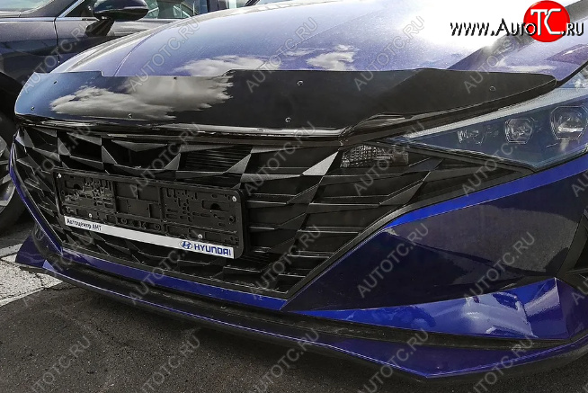 2 999 р. Дефлектор капота SIM Hyundai Elantra CN7 (2020-2023)  с доставкой в г. Майкоп