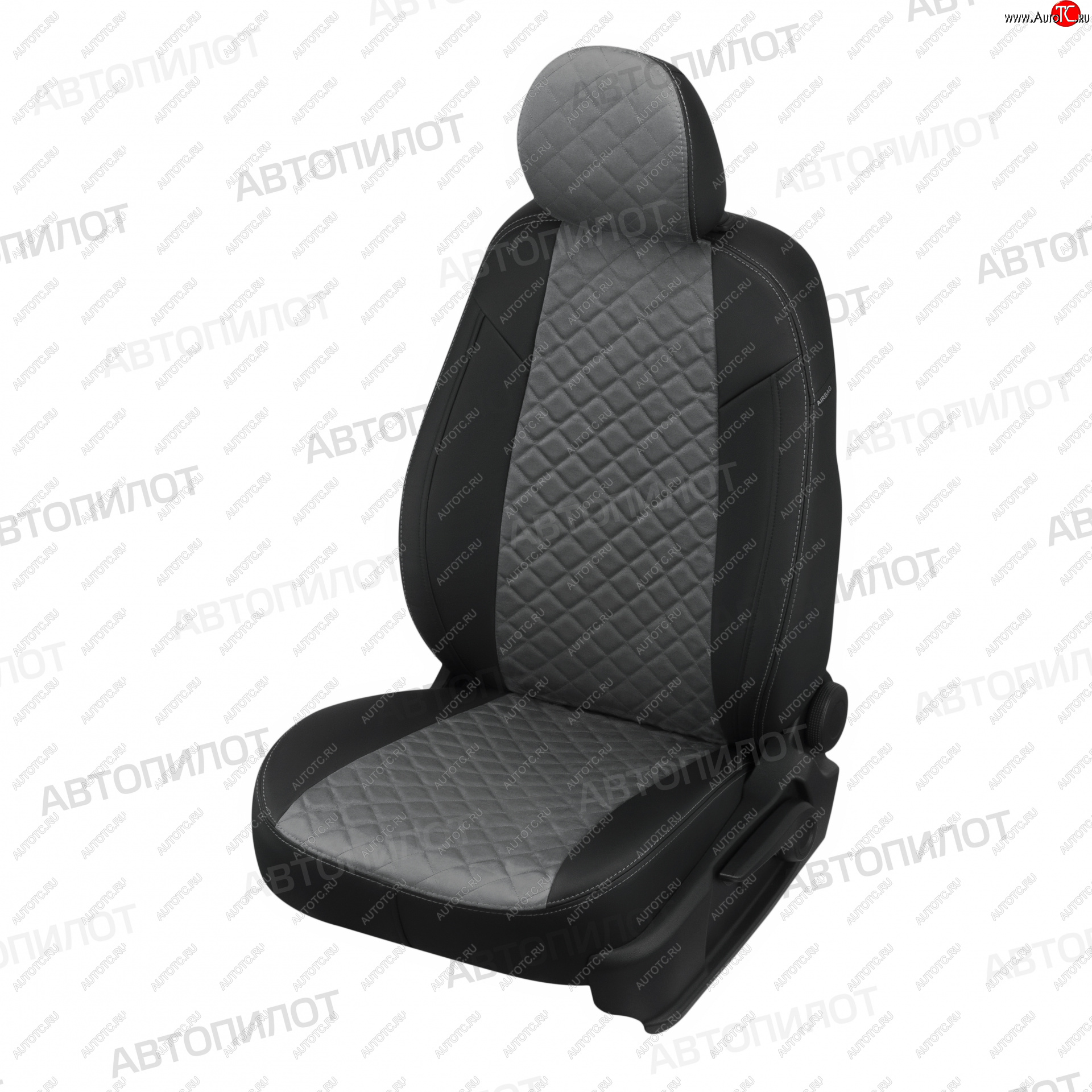 14 249 р. Чехлы сидений (экокожа/алькантара, 40/60) Автопилот Ромб Volkswagen Polo 9N1 хэтчбэк 5 дв. дорестайлинг (2001-2005) (черный/серый)  с доставкой в г. Майкоп