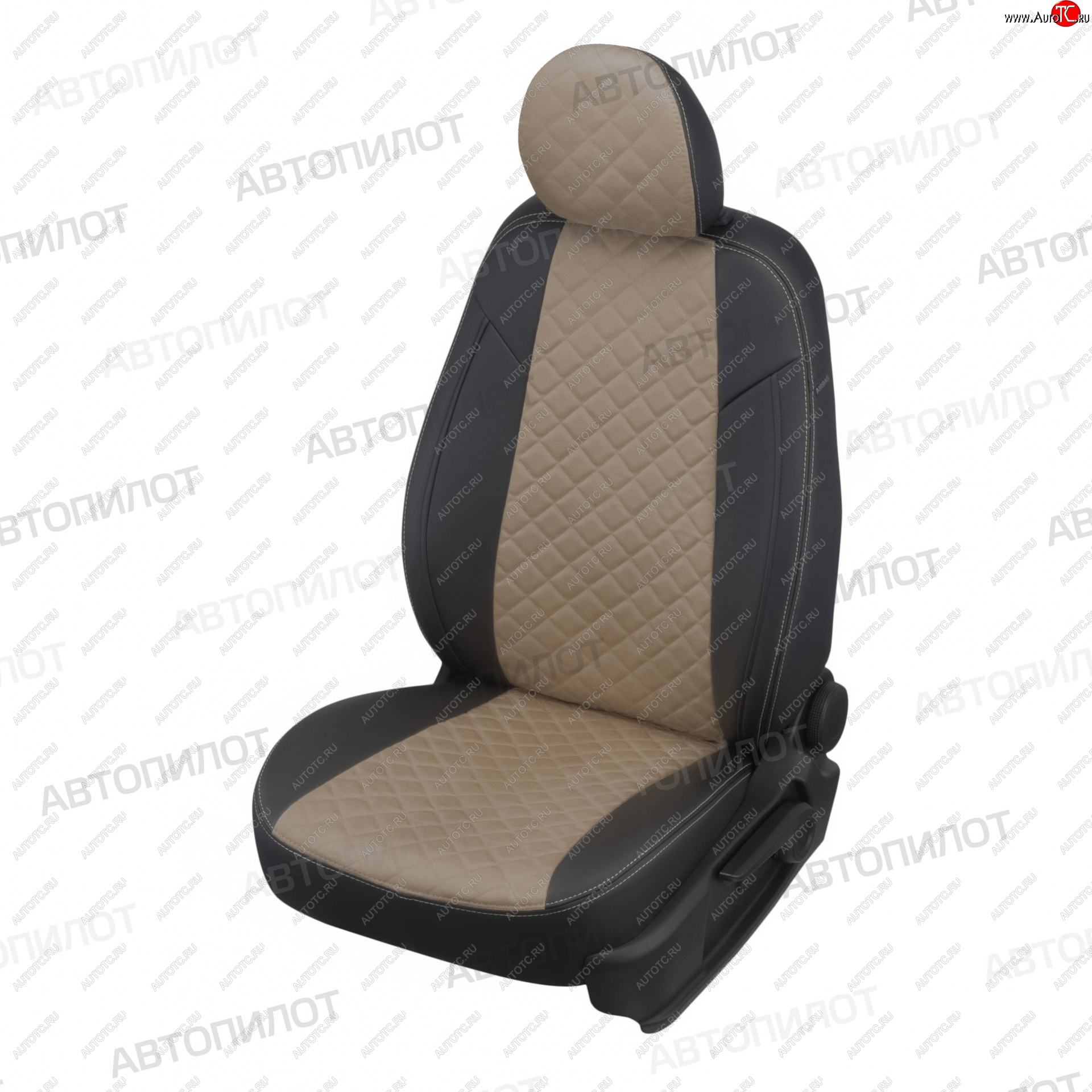 14 449 р. Чехлы сидений (экокожа/алькантара) Автопилот Ромб  Chevrolet Aveo ( T200,  T250) (2002-2011) хэтчбек 5 дв, хэтчбек 5 дв рестайлинг (черный/темно-бежевый)  с доставкой в г. Майкоп