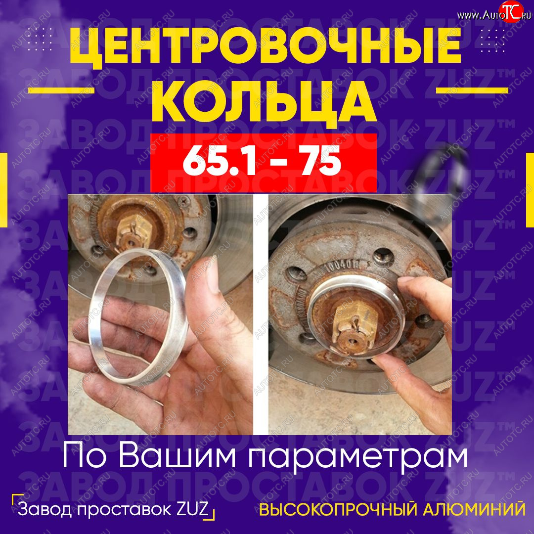 1 799 р. Алюминиевое центровочное кольцо (4 шт) ЗУЗ 65.1 x 75.0 CITROEN Jumpy рестайлинг (2013-2017)