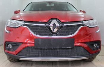 Защитная сетка в бампер (низ, ячейка 4х10 мм) Стрелка11 Премиум Renault Arkana (2019-2025) (Чёрная)