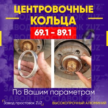 Алюминиевое центровочное кольцо (4 шт) ЗУЗ 69.1 x 89.1 