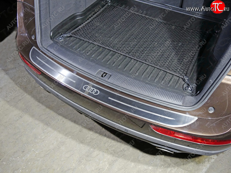6 999 р. Накладка на задний бампер, ТСС Тюнинг  Audi Q5  8R (2008-2017) дорестайлинг, рестайлинг (лист шлифованный логотип audi)  с доставкой в г. Майкоп