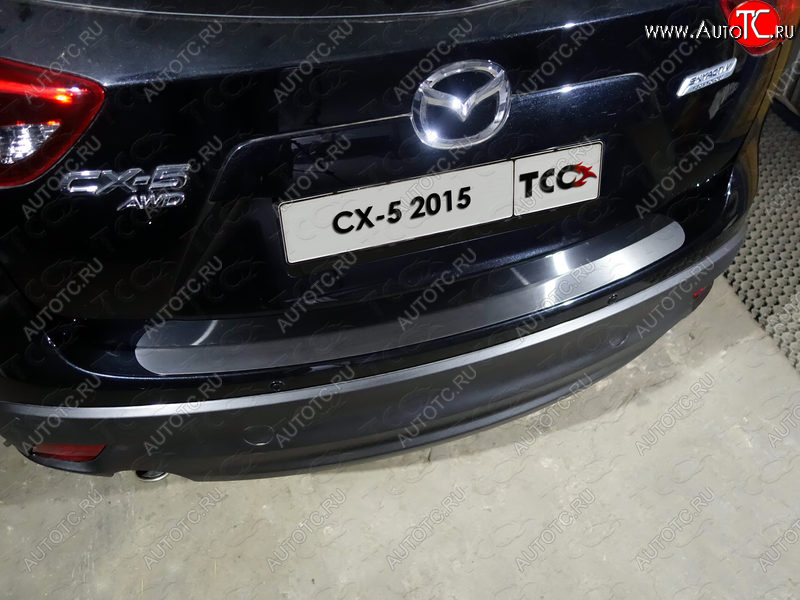 2 599 р. Накладка на задний бампер, ТСС Тюнинг  Mazda CX-5  KE (2015-2017) рестайлинг (лист шлифованный 1мм)  с доставкой в г. Майкоп
