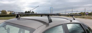 4 699 р. Багажники АЭРО с креплением в штатные места АПС  Datsun mi-DO - on-DO (Длина 1300 мм, цвет черный)  с доставкой в г. Майкоп. Увеличить фотографию 2