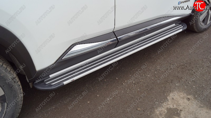 21 999 р. Пороги алюминиевые Slim Line ТСС Тюнинг  Nissan X-trail  4 T33 (2021-2025) дорестайлинг (Silver)  с доставкой в г. Майкоп