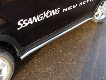 Защита порогов труба d60,3 мм ТСС Тюнинг SSANGYONG Actyon рестайлинг (2013-2021) (серые)