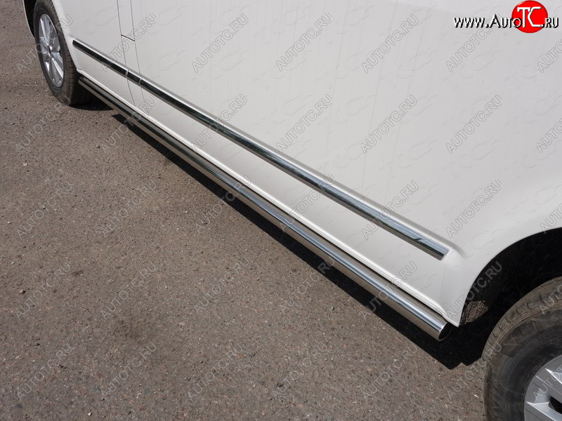 27 449 р. Защита порогов труба d60,3 мм ТСС Тюнинг  Volkswagen Caravelle  T6 (2015-2019) дорестайлинг (серые)  с доставкой в г. Майкоп