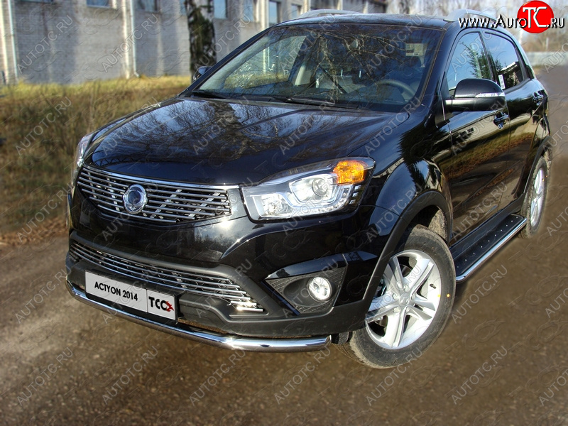 17 649 р. Защита переднего бампера нижняя d60,3 мм ТСС Тюнинг  SSANGYONG Actyon (2013-2021) рестайлинг (нержавейка)  с доставкой в г. Майкоп