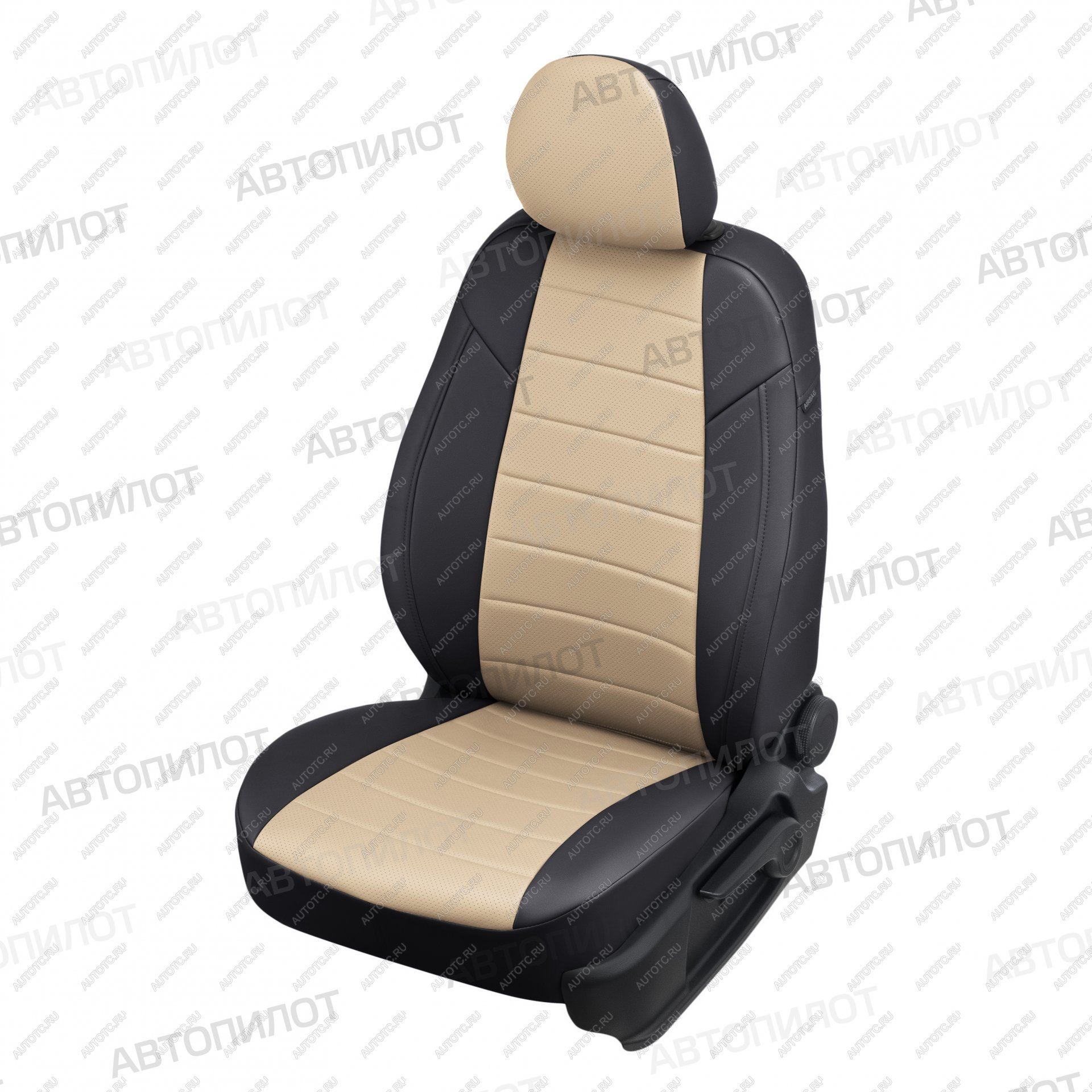 8 249 р. Чехлы на сиденья Экокожа (экокожа) Автопилот Chery Tiggo 7 (2020-2025) (черный/бежевый)  с доставкой в г. Майкоп
