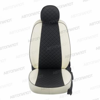 8 749 р. Чехлы сидений Ромб (экокожа) Автопилот  Chery Tiggo 7 - Tiggo 7 Pro Max  T1E (белый/черный)  с доставкой в г. Майкоп. Увеличить фотографию 4