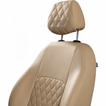 7 299 р. Комплект чехлов для сидений (ЦЗС Илана+Орегон) ТУРИН ст РОМБ Lord Autofashion  Лада нива 4х4  2121 (2019-2021) Урбан (бежевый, вставка бежевая, строчка бежевая)  с доставкой в г. Майкоп. Увеличить фотографию 6