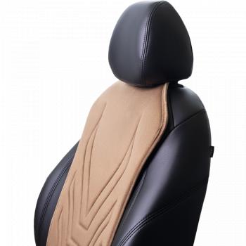 2 599 р. Накидка на сиденье (1 место Афины) ЛЮКС ст АЛЬБИОН Lord Autofashion   (бежевый, строчка коричневая)  с доставкой в г. Майкоп. Увеличить фотографию 5