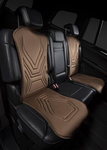2 599 р. Накидка на сиденье (1 место Афины) ЛЮКС ст АЛЬБИОН Lord Autofashion   (бежевый, строчка коричневая)  с доставкой в г. Майкоп. Увеличить фотографию 2