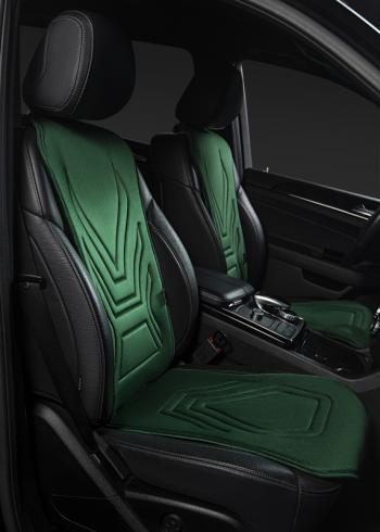 2 599 р. Накидка на сиденье (1 место Афины) ЛЮКС ст АЛЬБИОН Lord Autofashion   (зеленый, строчка темно-зеленая)  с доставкой в г. Майкоп. Увеличить фотографию 4